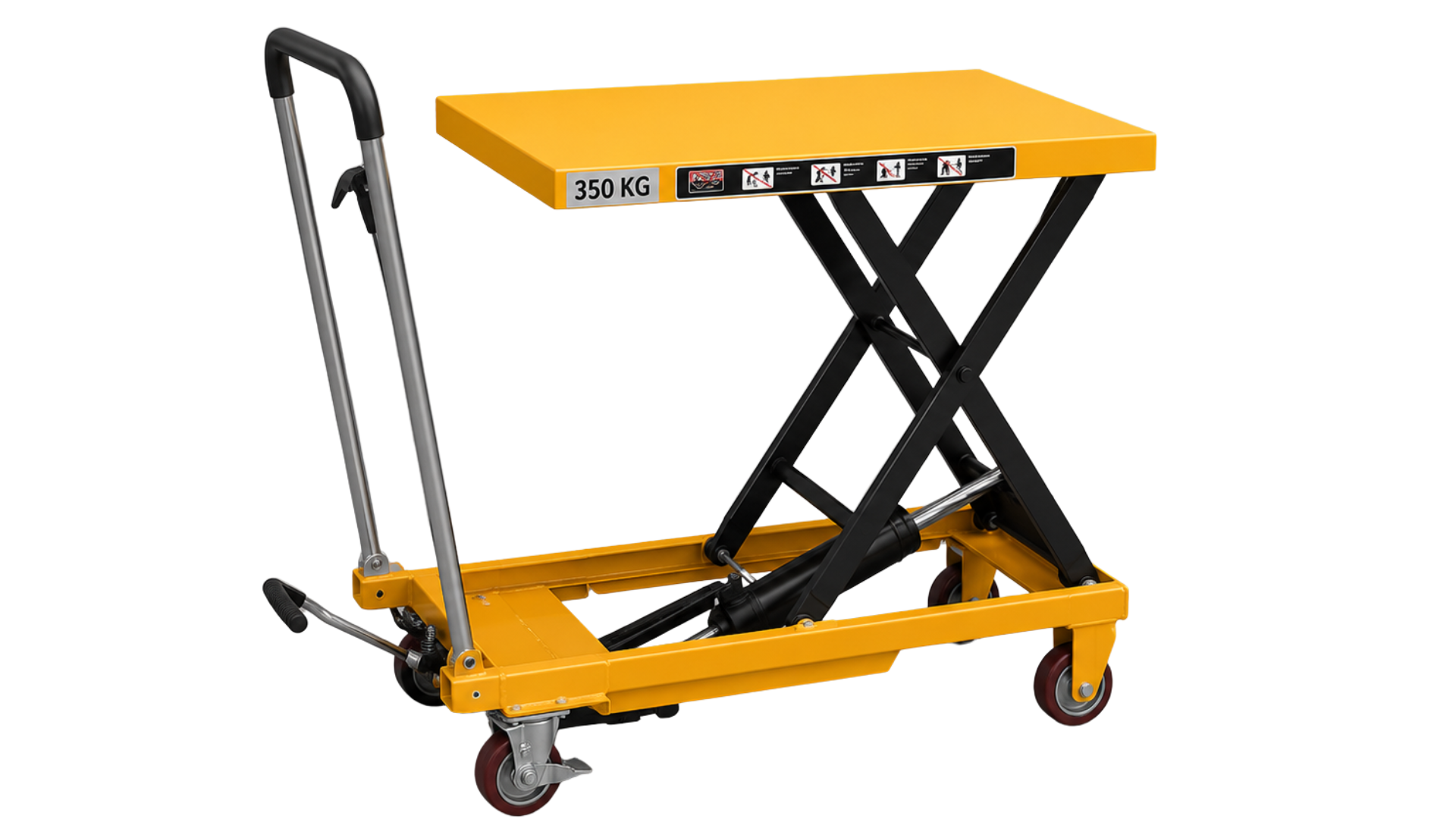 Transpaleta con mesa elevadora