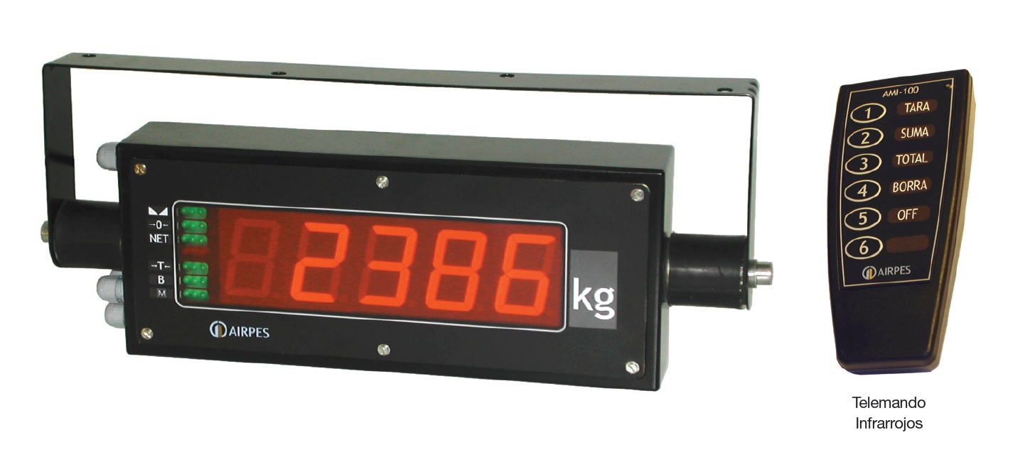 Macro display AMR-60/CO con tarjeta de pesaje, tropicalización y telemando incluidos. 5 LED rojos de 60 MM de altura. ref. 600.0041.00